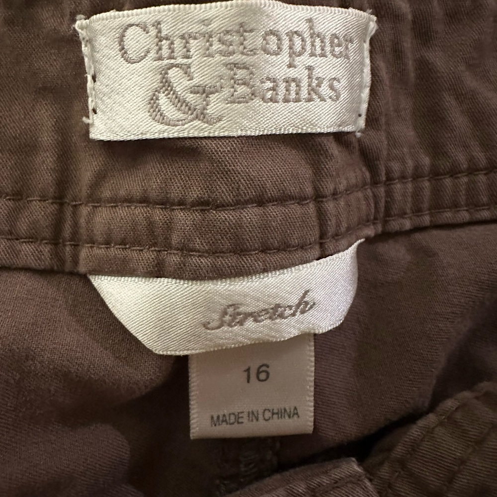 Christopher & Banks Women's Tan Cargo Shorts - Picture 2 of 7